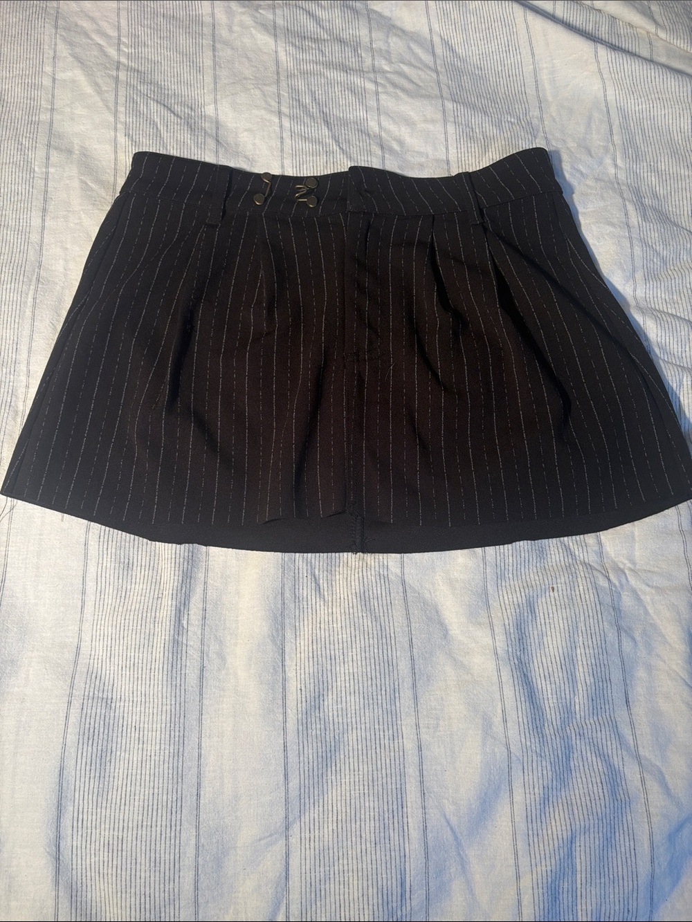 Sincerely Jules Black Pinstripe Mini Skirt